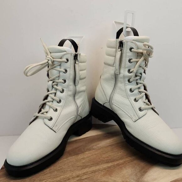 AQUATALIA LAILA WATER RESISTANT ZIP BOOTIE OFF WHITE LEATHER 6 M - Picture 7 of 12